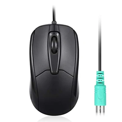 Image de Perixx PERIMICE 209 P, Souris d’Ordinateur Filaire PS2 avec molette de défilement, Résolution Optique en Base 1000 DPI pour PC (Noir)