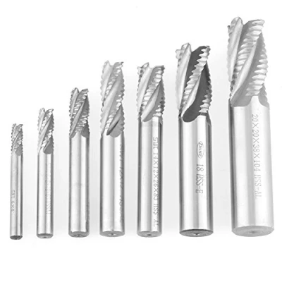 Image de 7PCS Fraise en Bout Mèches Forets à Tige Droite HSS 4 Flûtes 6 20 mm CNC pour perceuse Ensemble d&#039;outils matériel aluminium et fer