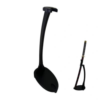 Image de Z fiber Porte épée Japonais rembourré Katana Stand Samurai Display Rack Support All Tanto Sword Goose Head,Large