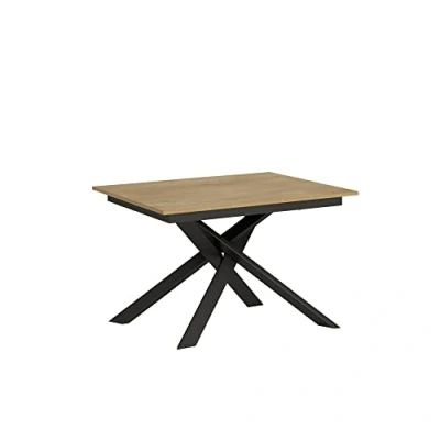 Image de Itamoby, Table Ganty extensible chêne nature bord en teinte 90 x 120 cm allongé 180