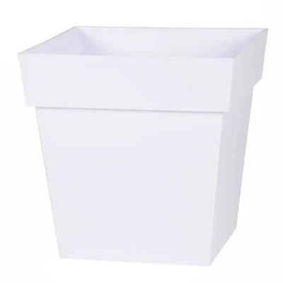 Image de EDA Pot de Fleur Carré Toscane 32 cm Volume 22 L x Blanc