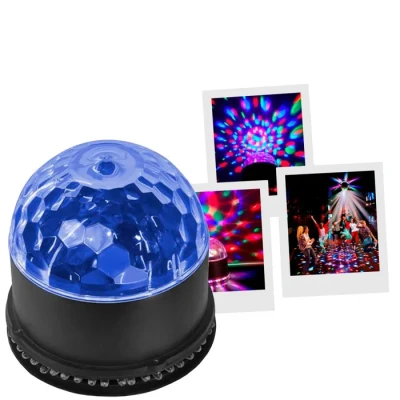 Image de Demi Sphère Lumière LED RGB à Effets Disco et Soleil pour Ambiances Festives Boomtone DJ Sunball Mode automatique, Audio Compact IP20. Idéal soirées privées, Ambiance Disco.