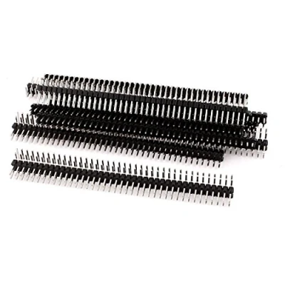 Image de sourcing map 10pcs Connecteur PCB mâle Bande d&#039;en tête 40 Broches 2.54mm Double rangée à Angle Droit