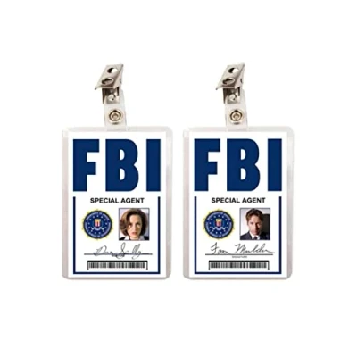 Image de X Files Lot de 2 badges d&#039;identification Dana Scully &amp; Fox Mulder FBI