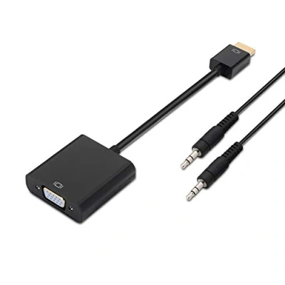 Image de AISENS A122 0126 Convertisseur HDMI vers SVGA (Jack 3.5/H, 10 cm + 1 m pour connecter l&#039;écran VGA) Couleur Noir