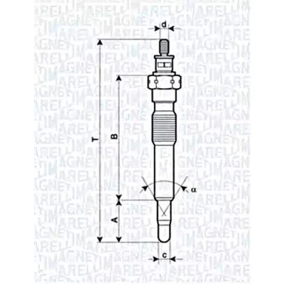 Image de MAGNETI MARELLI 062900092304 Bougie de préchauffage 11V 10A M10X1,25 OPEL: Corsa B 3/5 portes, Combo Van, Astra F CC
