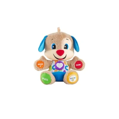 Image de Fisher Price Puppy Eveil Progressif Peluche Musicale et Interactive Plus de 75 Chansons 3 Niveaux D&#039;apprentissage Jouet bébé 6 Mois pour Filles Garçons, Version: Allemande, FPM50