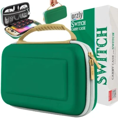 Image de Orzly Étui pour Nintendo Switch OLED et Console Standard avec Compartiment de Rangement Accessoires Jeux Conçu Les Fans Zelda, édition dans Un Coffret Cadeau