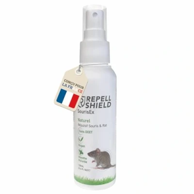 Image de RepellShield Répulsif Anti Souris &amp; Rat 100ml Menthe Poivrée Ultra Concentrée Non Tachant Usage Intérieur Extérieur Éloigne Les Rongeurs et Rats Puissant