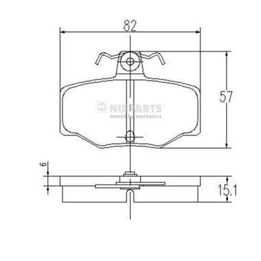 Image de Kit de plaquettes frein, frein à disque NIPPARTS J3611031
