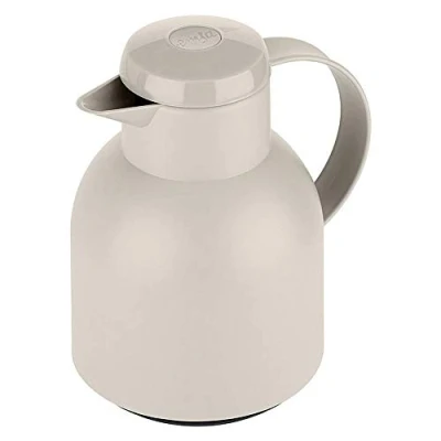 Image de Emsa Samba F40104 Pichet isotherme, 1 litre, fermeture Quick Press, 100% étanche, chaud pendant 12 h, froid 24 gris poudré
