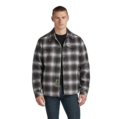 Image de G Star Homme check overshirt, Multicolore (raven blur D23662 C904 C754), XL