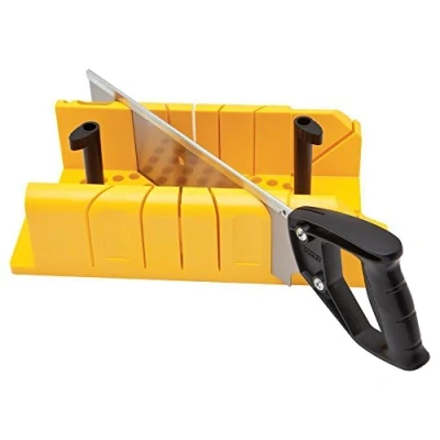 Image de Stanley 1 20 600 Boite à Onglet en ABS Antichocs Plateau Alvéolé avec Cadre Excentrique Cornières Rabattables Point d&#039;Ancrage Bords Arrondis 4 Angles de Coupe longueur 22 cm