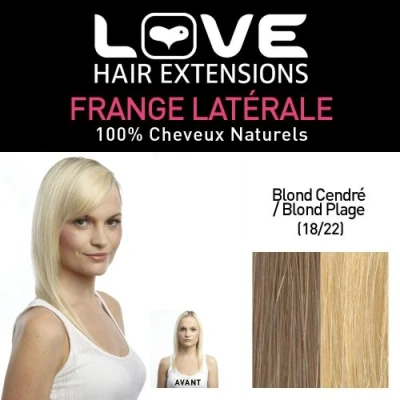 Image de Love Hair Extensions LHE/FRA1/QFC/CISF/18/22 100 % Cheveux Naturels Frange Latérale Couleur 18/22 Blond Cendré / Plage