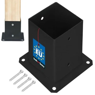 Image de KOTARBAU® Manchon à visser 90 x mm Poteaux en bois carré de sol Support clôture poteau Ancre galvanisé chaud Revêtement par pulvérisation