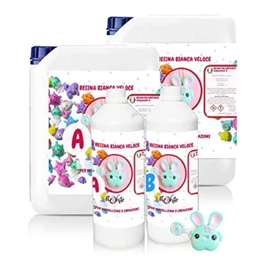 Image de Resin Pro 1000gr iWhite Résine Polyuréthane blanche pour coulure/Moulage Bi composants A + B modélisme et loisirs créatifs