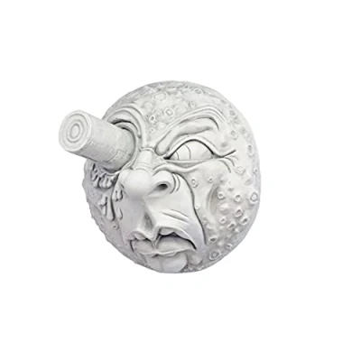 Image de Design Toscano EU1094 Sculpture Murale du Voyage dans la Lune Blanc Cassé 12,5 x 20,5 cm