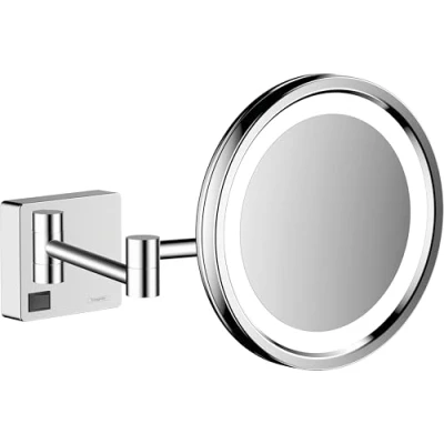 Image de Hansgrohe Miroir de Rasage avec éclairage LED chromé AddStoris Mural 16 cm