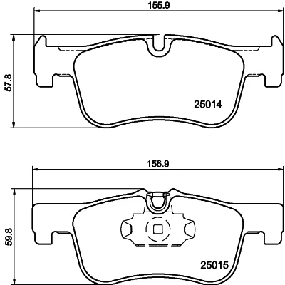 Image de HELLA 8DB 355 020 201 Jeu de plaquettes frein préparé pour indicateur d&#039;usure BMW: 1 5 portes, 2 Coupe, 3 portes