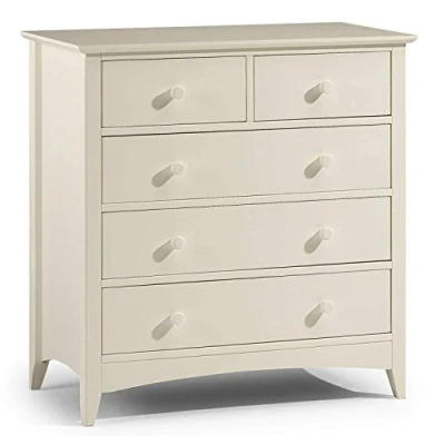 Image de Julian Bowen Commode avec 3 grands tiroirs et 2 petits Cameo, blanc cassé