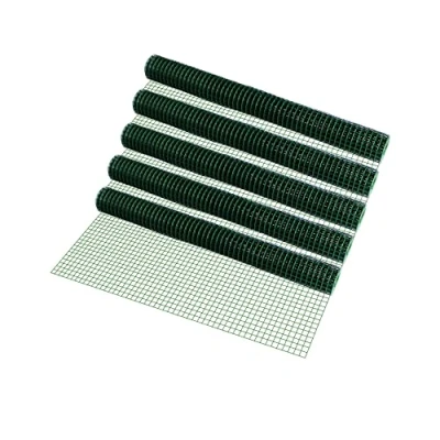 Image de pro.tec Grillage métallique Treillis carré 1 x 5 m Vert Rouleaux