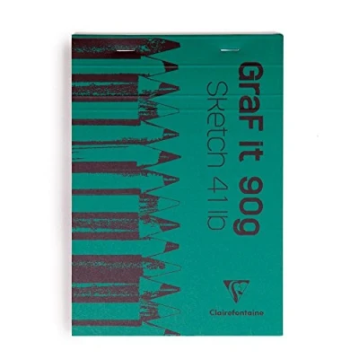 Image de Clairefontaine 96627C Bloc Agrafé GraF&#039;it 80 Feuilles Papier Dessin Croquis Uni Détachables A3 29,7x42 cm 90g Couleur de Couverture Aléatoire
