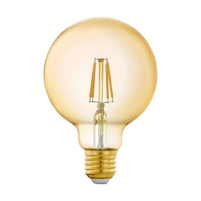 Image de EGLO connect.z Ampoule LED E27 connectée, G95, ZigBee, contrôlable par appli et commande vocale, dimmable, blanc chaud, 500 lumens, 5,5 watts, ambré, design vintage