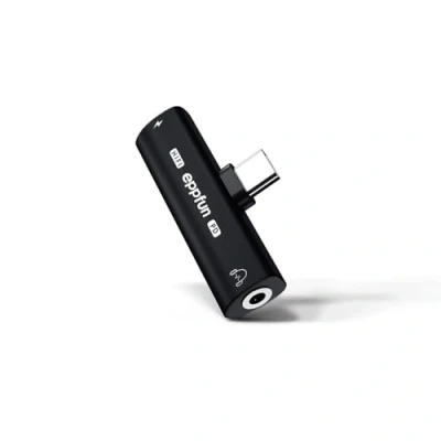 Image de eppfun AV400 Pro USB C vers adaptateur de charge audio jack 3,5 mm, avec conversion haute résolution, rapide 60 W compatible MacBook/iPad/iPhone/Pixel/Galaxy Series