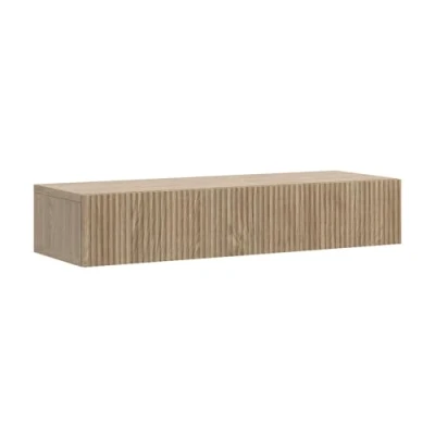 Image de Selsey Console D&#039;Entrée Suspendue 90 x 17 cm Table avec Tiroir À Lamelles Chêne Huilé Nolie