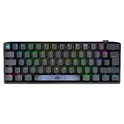 Image de Corsair K70 Pro Mini Wireless RGB 60% Clavier Mécanique de Jeu Commutateurs Cherry MX Red Capuchons Touches PBT Double Shot Compatible iCUE PC, Mac, PS5, PS4, Xbox AZERTY FR Noir