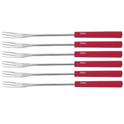 Image de Spring 2890295606 Basic Lot de 6 fourchettes à fondue Rouge