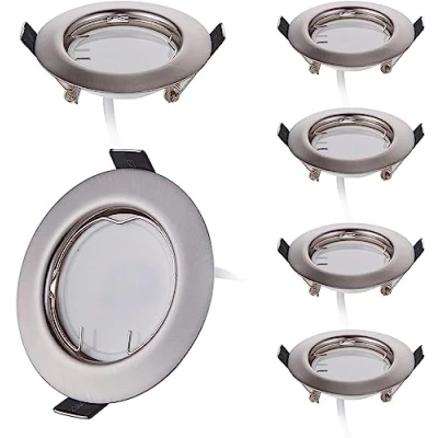 Image de HCFEI Lot de 6 Spot LED encastrable Ultra Plat avec 6x3W Dimmable Ampoule 220V Module, Percage 55mm, Dimmable, Blanc chaud, 120Angle faisceau