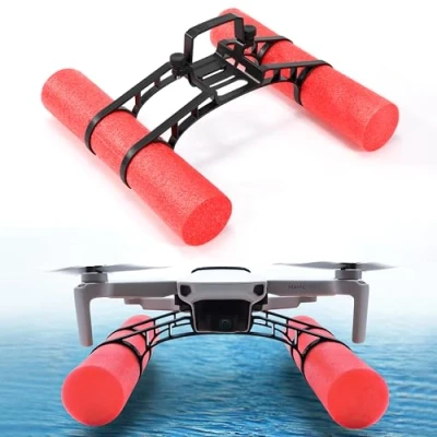Image de Train D&#039;atterrissage à Eau Compatible avec DJI Mini 2 Drone Water Landing Gear pour Mavic Drones Noire