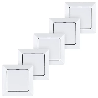 Image de HEITECH va et vient poussoir blanc 5x interrupteur 250V AC, 10A, IP20 y compris cadre, insert encastré couvercle encastré, éclairage