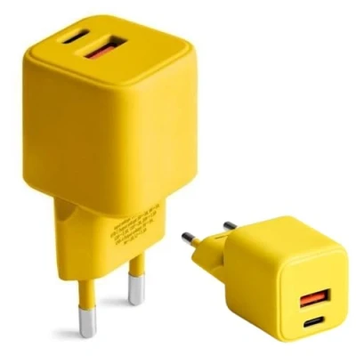 Image de FOREVER COLORUM Chargeur USB C A 30W Jaune Fonction Charge Rapide et Technologie Power Delivery Adaptateur avec Boîtier Ignifuge GaN