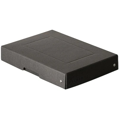 Image de Falken Réf. 22001704000F PureBox 1 boîte de rangement avec couvercle emballage cadeau sans plastique Format A4 hauteur 100 mm poignée découpée entourée d&#039;un ruban Couleur noire