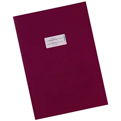Image de HERMA 19804 protège cahiers, format A4, en carton bordeaux, avec champ d&#039;inscription, papier solide et extra fort, cahiers d&#039;école, couleur