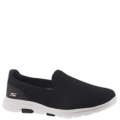 Image de Skechers Femme Go Walk 5 Baskets, Black Textile/White Trim, 40 EU