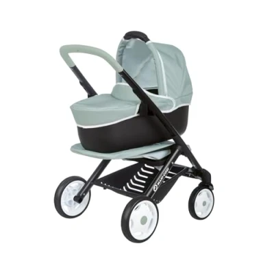 Image de Smoby Maxi COSI Poussette + Landau Sauge 3 en 1 pour Poupons et Poupées Roues Silencieuses Multidirectionnelles Panier de Rangement 253120