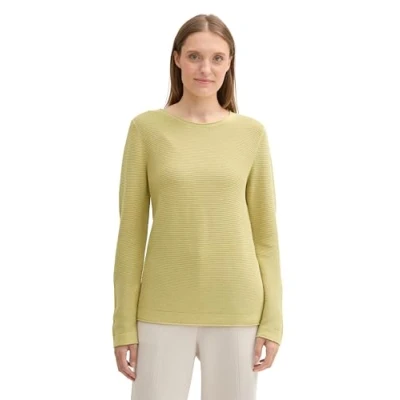Image de TOM TAILOR 1016350 Pull Over Femme, 35886 Green Spark Melange, L