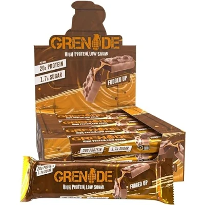 Image de Grenade Barre Hyperprotéinée à Faible Teneur en Glucides Fudged Up, 12 x 60 g