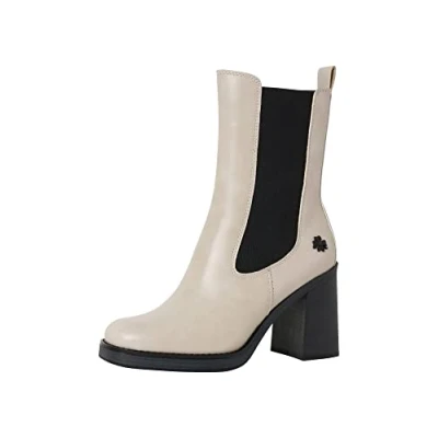 Image de Marco Tozzi BY Guido Maria Kretschmer Chelsea Bottines à talons hauts, Femme, Taille: 41, Cream comb Imitation cuir haute qualité