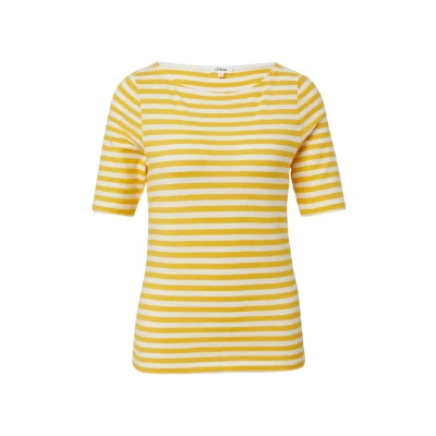 Image de s.Oliver Gestreiftes MIT FLAM Struktur Tshirt imprimé, Femme, Taille: 42, Zitrone