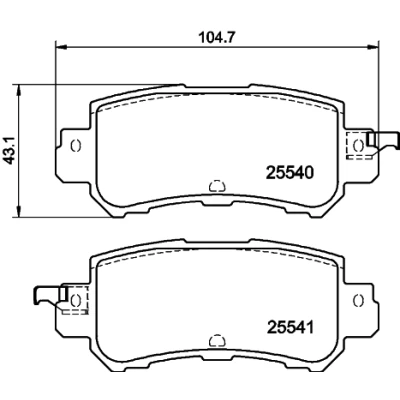 Image de HELLA 8DB 355 020 151 Jeu de plaquettes frein avec indicateur d&#039;usure accessoires MAZDA: CX 3, 5 I, 2 Berline
