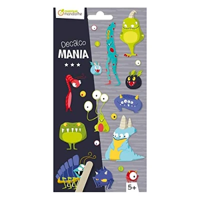 Image de Avenue Mandarine CC062C DÉCALCO&#039;MANIA 2 feuilles d&#039;environ 20 transferts À partir de 5 ans MONSTRES