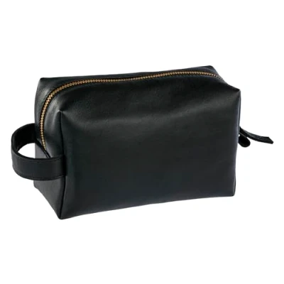 Image de Clairefontaine 116057C Une Trousse Multi usages en Cuir Noir 18x11x7 cm Grande Capacité Rangement Stylos/Crayons/Feutres Collection Le Cerisier Blanc