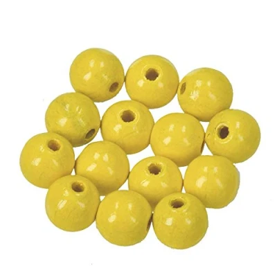 Image de efco Perles en Bois, 09 : Jaune, 10 mm