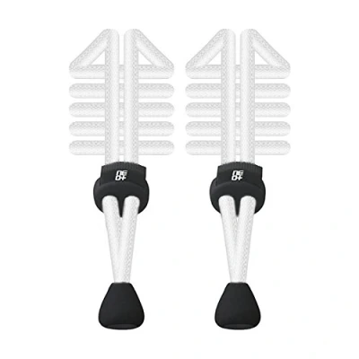 Image de Lot de lacets élastiques ronds à verrou pour course et triathlon 1 SET WHITE,
