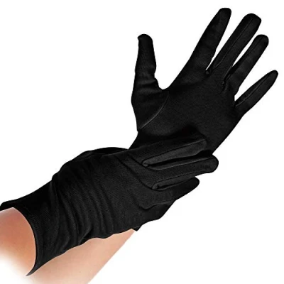 Image de FRANZ MENSCH Hygostar NERO Paire de gants en coton Noir Taille M