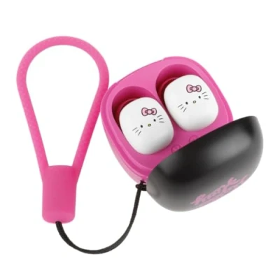 Image de Konix Hello Kitty Écouteurs sans Fil pour Smartphones et tablettes Autonomie 6 h + 15 boitier Connexion Bluetooth Noir Rose